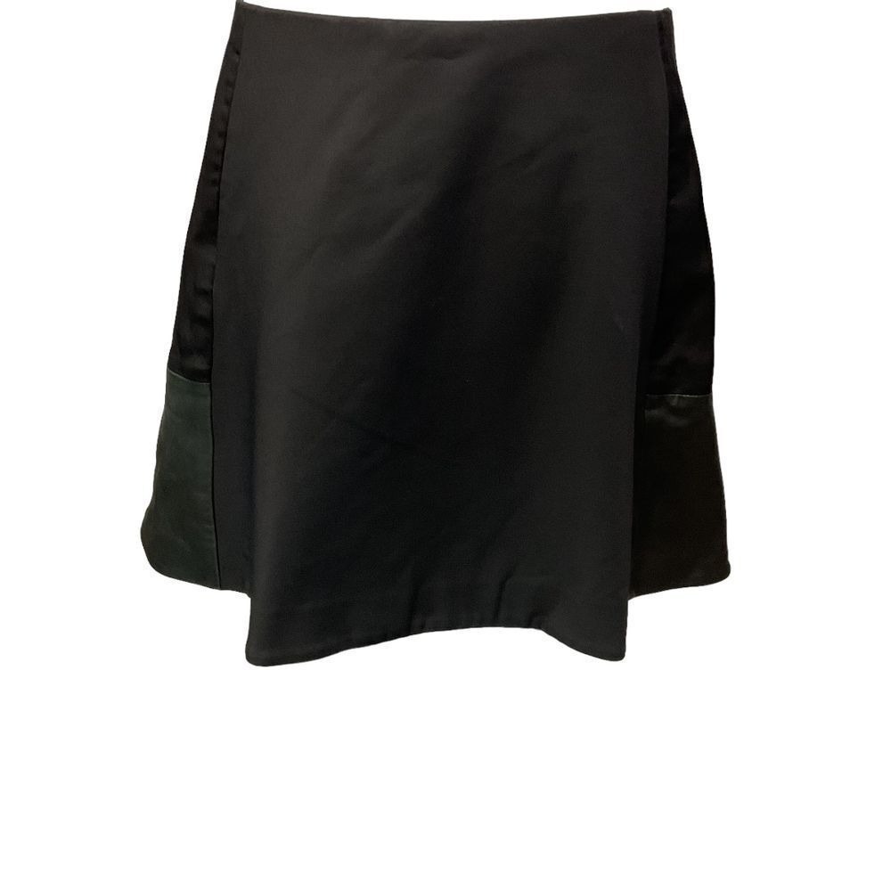 Rag & Bone "Montrose" Black Miniskirt With Supple Lamb Leather Paneling Size 6